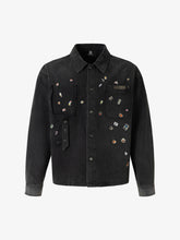 Vintage Sticker Washed Denim Jacket