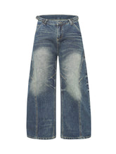 Washed Distressed Deconstructed Pleated Scimitar Jorts