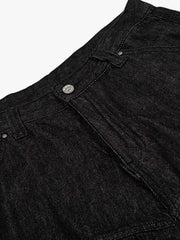 Retro Drape Baggy Straight Workwear Denim Shorts