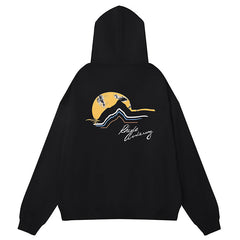 RHUDE Letter sunset print Hoodie