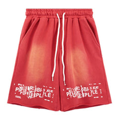 Purple Brand Letter Logo Printed Shorts