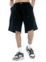 Camouflage Raw Edge Embroidered Cargo Shorts