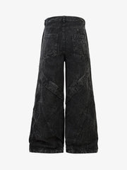 High Street Functional Structured Design Tie-Dye Baggy Jeans