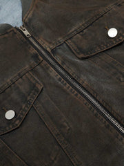 Retro Wasteland Dirty Dyed Denim Jacket