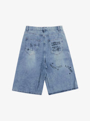 Retro Fun Graffiti Denim Jorts