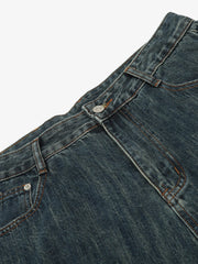 Deconstructed Multi-pocket Cargo Denim Jorts
