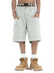 Retro Structured Design Cargo Shorts