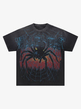 Spider Comic White Ink Print T-shirt