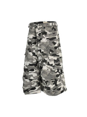Camouflage Multi-pocket Cargo Jorts - 2429