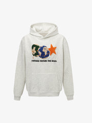 Retro 3D Flocking Embroidered Stars and Earth Hoodie