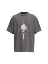 Distressed Skull Cross Graphic T-Shirt - 2445
