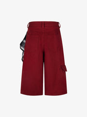 Retro Summer Plaid Stitching Jort