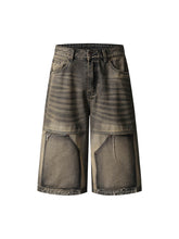 Vintage Patchwork Raw Edge Cropped Jort