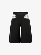 Retro Niche Patchwork Suit Shorts