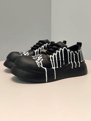 Graffiti Derby Platform Toe Shoes - 2459