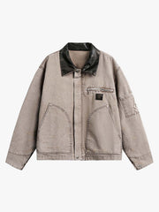 Vintage Washed Workwear Lapel Detroit Jacket