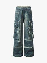 Thesupermade Gradient Dip Dye Wash Multi-Pocket Cargo Jeans - 2276