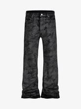 Retro Hand-Brushed Glitter Flare Jeans