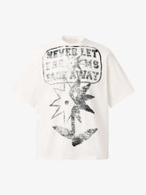Distressed Fun Print Crew Neck T-shirt