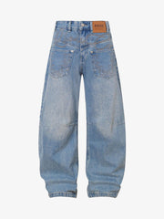 Washed Cleanfit Barrel Jeans