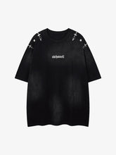 Thesupermade Washed Embroidered Street Rap T-Shirt - 2102