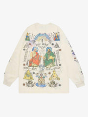 Thesupermade American High Street Graffiti Long Sleeve T-Shirt