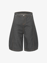 Deconstructed Split Contrast Stitching Scimitar Jorts