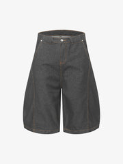 Deconstructed Split Contrast Stitching Scimitar Jorts