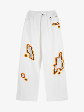 Street Flame Towel Embroidered Jeans