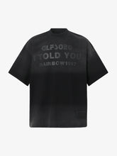 Distressed Gradient Lettering Print T-shirt