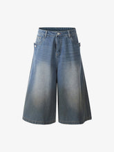 Washed White Denim Jorts