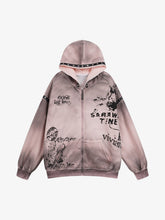 Wasteland Style Distressed Graffiti Hoodie