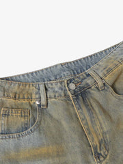 Street Wash Spray Paint Denim Jorts