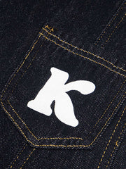 Fun Letter Pocket Barrel Jeans