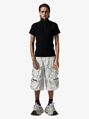 Distressed Multi-Pocket Cargo Shorts