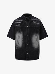 Short Sleeve Shirt & Shorts Denim Set