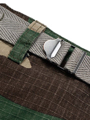 Camouflage Buckle Waist Cropped Cargo Shorts - 2412