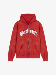 Thesupermade Star Letter Print Zipper Hoodie Jacket - 1540