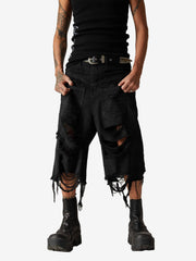 Washed RO Style Ripped Denim Jorts