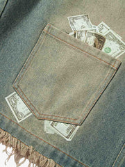 Gradient Washed Raw Edge Jorts