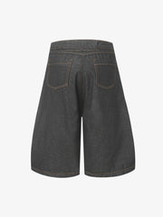 Deconstructed Split Contrast Stitching Scimitar Jorts