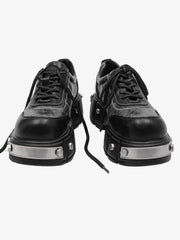 Metal Plate Chunky Leather Shoes