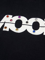 Street Retro MOOD Patch Embroidered Rivet T-shirt - 2440