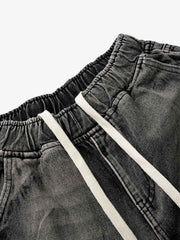 Washed Cargo Denim Shorts - 2382