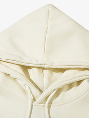 Thesupermade Star Patch Embroidered Hooded Fleece Sweatshirt