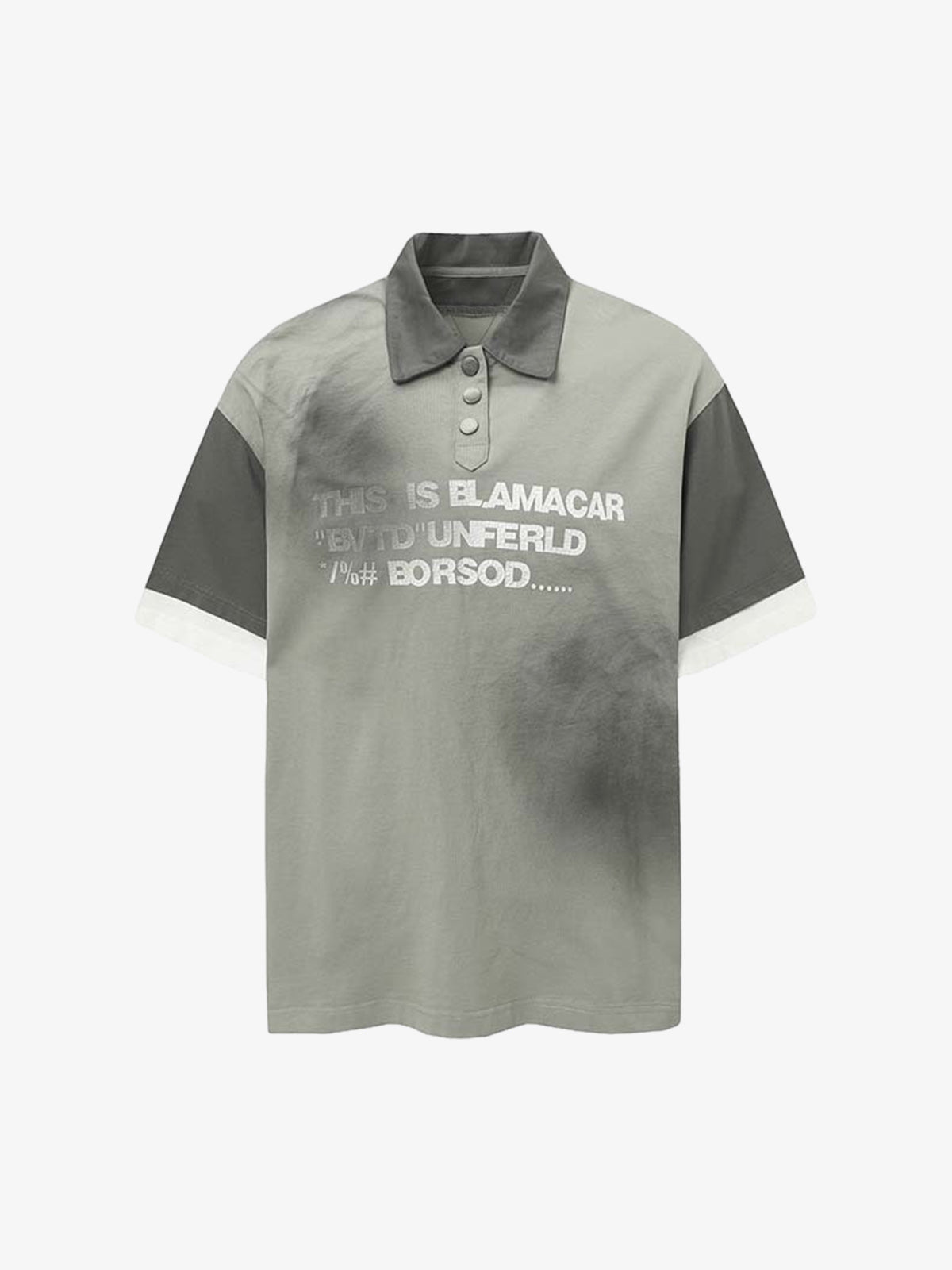 Retro Letter Printing Dirty POLO T-shirt