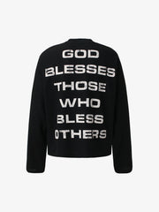 Street Cross Lettering Print Long-sleeved T-shirt