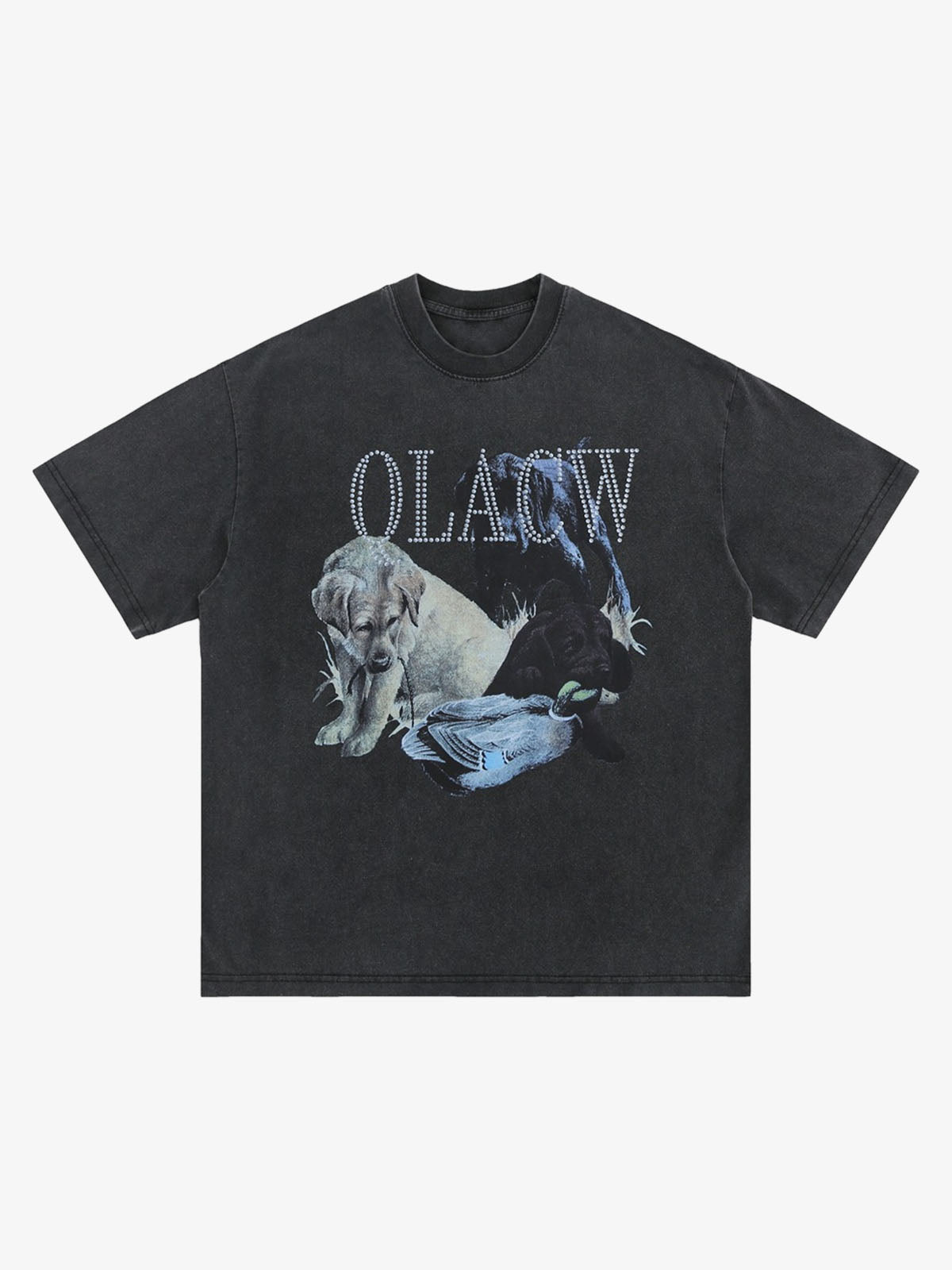 Vintage Fun Animal Dog Print T-shirt