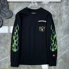 Chrome Hearts Graffiti Print Long Sleeve Black T-Shirts