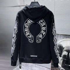 Chrome Hearts Horseshoe Floral Zip Up Hoodie